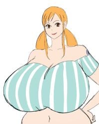 1female 1females 1girl 1girls female female_only girl girl_only momiji_(artist) nami nami_(one_piece) one_piece orange_hair solo_female solo_girl tagme
