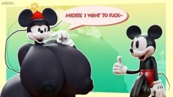 3d 3d_(artwork) anthro big_breasts black_body blender breasts clothing disney duo english_text female genitals gloves handwear hat headgear headwear hi_res huge_breasts male male/female mammal mickey_mouse minnie_mouse mouse murid murine penis rabbit5gamer rodent text