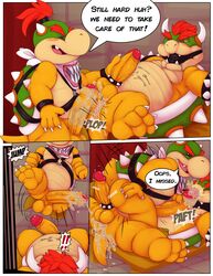 2boys balls bowser bowser_jr. buttjob comic cum cum_in_ass cum_inside duo father_and_son foreskin gag gagged gay glans humanoid_penis incest koopa male mario_(series) nintendo partially_retracted_foreskin penis puggy scalie small_dom_big_sub super_mario_bros. uncut yaoi