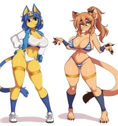 animal_crossing ankha big_ass big_breasts bikini blue_hair breasts bubble_butt cat_ears cat_tail female furry goya_(lucyfercomic) huge_ass huge_breasts looking_away lucyfercomic nails tagme thick_thighs wide_hips