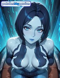 1girls 2026 ai_assisted ai_generated anime blue_eyes blue_skin boobs breast_hold breasts bust colored_skin cortana halo_(game) halo_(series) hi_res high_quality high_resolution highres patreon patreon_username short_hair skypassion solo stable_diffusion tits watermark