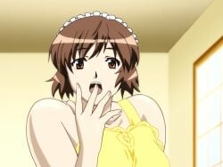 1girls before_sex breasts enormous_breasts female female_only fleshdance giant_breasts gigantic_breasts huge_breasts maid maid_headdress massive_breasts milky_(company) milky_animation_label naked naked_apron naked_female nonomiya_momoko nude nude_apron nude_female nudity nudity_female nudity_girl open_eyes open_mouth ova screencap shimai_tsuma_3 shimaizuma_3 shocked shocked_eyes