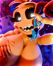 1boy 1girls 3d 3d_(artwork) animatronic big_breasts blender blue_body bunny bunny_ears bunnysuit chicken extreme_size_difference female femboy five_nights_at_freddy's five_nights_at_freddy's_2 fnaf giantess green_eyes heart-shaped_pupils holding_another huge_breasts large_breasts living_machine macro macro/micro macro_female male micro micro_male rabbit robot sharp_teeth size_difference smiling_at_another smiling_at_partner teasing toy_bonnie_(fnaf) toy_chica_(fnaf) yellow_body