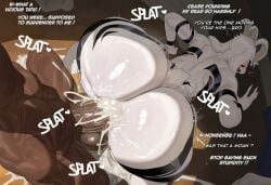 ai_assisted ai_generated anal anthro asriel_dreemurr asriel_dreemurr_(god_form) comic cum cumming dark-skinned_male dark_skin dialogue doggy_style femboy furry gay gigantic_ass huge_ass huge_balls huge_cock interspecies qoskindred text undertale undertale_(series) yaoi