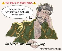 1boy advertisement balding bony_chest breaking_and_entering criminal curly_hair dark_hair digital_drawing_(artwork) digital_media_(artwork) dilf english english_text facial_hair fake_ad fake_advertisement graphic_design greying_facial_hair greying_hair greying_temples hairy hairy_chest hairy_male hazel_eyes intruders intruding joke joke_art judging judging_you male male_only mr_shrink oc old_male old_man old_man_adams old_man_yaoi older_male original original_character pale_skin poorly_edited posing receding_hairline senior skinny skinny_male solo solo_focus solo_male strawpage