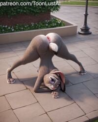 ai_generated anal ass_focus bunny_girl fur grey_body judy_hopps sexy_female sexy_pose zootopia
