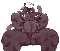 anthro balls balls-centric big_balls erection feline furry huge_balls hyper hyper_balls male male_only mammal nipple_piercing nipples penis piercing presenting taoren unknown_species