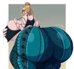 1female 1girls ass big_ass big_booty big_breasts big_butt bluesky breasts commission fat_ass female female_only flare_pants forbidden_pants huge_butt original original_character round_ass solo solo_female spiralingstaircase tagme thick thick_ass thick_thighs thighs