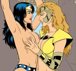 bondage clothed_female_nude_female dc dc_comics diana_prince justice_league wonder_woman