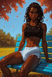 ai_generated dreadlocks ebony futa_only futanari muscular sweat sweaty