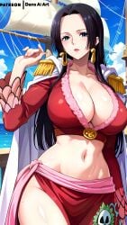 1girls ai_generated big_breasts black_hair boa_hancock clothing dans_ai female female_only huge_breasts large_breasts long_hair one_piece