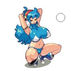 blue_hair clothes_disappearing huge_breasts tagme tecna_(yumura_kino) thick_thighs video yumura_kino