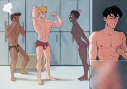 danny_fenton danny_phantom dash_baxter icarus_the_moon jockstrap locker_room male male/male male_only nickelodeon nicktoons underwear