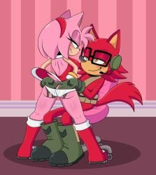 amy_rose ass female furry gadget_the_wolf male ninotrash sega sonic_(series) wheelchair