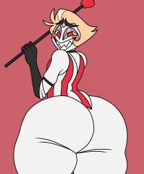 ass ass_focus big_ass blonde_hair clothed clothing doopie doopkaboom_(artist) fully_clothed gay hazbin_hotel huge_ass lucifer_(hazbin_hotel) lucifer_morningstar_(hazbin_hotel) male male_only red_eyes solo solo_male tagme twink vivienne_medrano vivziepop white_body