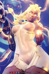 1girls 2024 3d 3d_(artwork) areolae athletic athletic_female blender blizzard_entertainment bodysuit breasts clothed clothing dark-skinned_female dark_skin female female_focus female_only forceballfx glowing glowing_eyes highres illari_(overwatch) medium_breasts nipples no_bra no_panties no_underwear overwatch overwatch_2 pose posing presenting presenting_breasts presenting_pussy pussy pussy_lips pussy_peek see-through see-through_clothing thick_thighs transparent transparent_clothing underboob vagina watermark