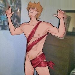 1boy abs brown_hair eddsworld light-skinned_male light_skin looking_at_viewer male male_only muscles muscular_male no_visible_genitalia solo tord_(eddsworld)