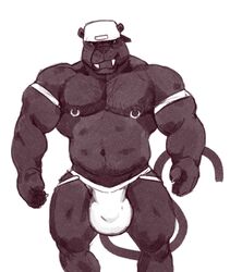 anthro big_bulge bulge clothing feline furry huge_bulge hyper hyper_bulge jockstrap male male_only mammal nipple_piercing nipples piercing taoren underwear unknown_species