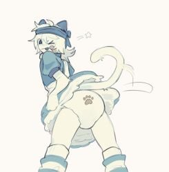 abdl adult_baby back_view cat_tail catboy chaotiexe(artist) diaper exorlamp(artist) kinkyexe phighting roblox roblox_game slingshot_(phighting)