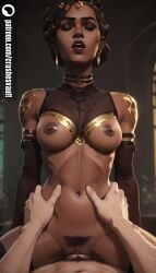 ai_generated dark-skinned_female eyes_closed female_on_top mel_medarda nipples riding_penis tagme vaginal_sex