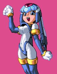 android animated bingo_torte bouncing_breasts breasts fairy_leviathan female large_breasts lowres mega_man mega_man_zero pixel_art reploid solo