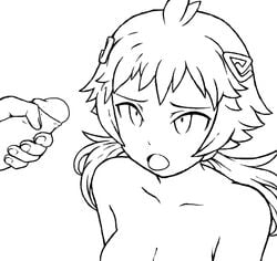 animated ekoro gal_gun gal_gun_double_peace line_art monochrome mouth_open nude penis stroking stroking_penis tagme thecrazypartyco w.t.dinner