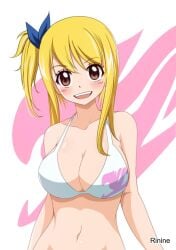1girls 2d 2d_(artwork) 2d_artwork adult adult_female bare_arms bare_belly bare_chest bare_hands bare_midriff bare_navel bare_shoulders bare_skin belly belly_button big_breasts bikini bikini_bottom bikini_only bikini_top blonde-haired_female blonde_eyebrows blonde_female blonde_hair blonde_hair_female blue_hair_ribbon blue_hair_tie blue_ribbon blush blush_face blushing_at_viewer blushing_female blushing_lines breasts brown-eyed_female brown_eyes busty busty_female busty_girl cleavage collarbone digital digital_art digital_drawing digital_drawing_(artwork) digital_media digital_media_(artwork) exposed_arms exposed_belly exposed_chest exposed_midriff exposed_navel exposed_shoulders exposed_skin eyebrows_visible_through_hair fairy_tail female female_focus female_only hair_between_eyes hair_ribbon hair_tie halterneck head_tilt high_resolution highres hourglass_figure large_boobs large_breasts lean_figure long_hair looking_at_viewer lucy_heartfilia mature mature_female midriff narrow_waist navel one_side_up open_mouth open_mouth_smile parted_lips plump_breasts ribbon rinine shoulders simple_background slender_body slender_waist slim_waist smile smiley_face smiling smiling_at_viewer solo standing swimsuit swimwear tilted_head tongue upper_body upper_teeth white_background white_bikini white_bikini_bottom white_bikini_top white_swimsuit white_swimwear wide_hips