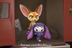 2017 3d animal_genitalia animated bizymouse canine clothed_sex clothing costume disney female finnick flat_chest fox furry judy_hopps lagomorph loop male mammal penetration penis purple_eyes pussy rabbit straight vaginal_penetration zootopia