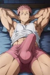 ai_generated ai_generated_video ai_slop ai_video animated gay hekaro hunk itadori_yuuji jujutsu_kaisen male_only muscular_male sound tagme video yaoi
