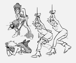 1girls 1other anal asya_(izviiini) blushing clothes_lift cum cum_on_body cum_on_face embarrassed femdom izviiini male multiple_images nonbinary pegging rope rope_bondage sex shurik_(izviiini) tied_up