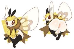 2025 antennae_(anatomy) anthro anus arthropod ass balls big_ass breasts digital_media_(artwork) gaizo generation_7_pokemon genital_raphe genitals gynomorph hi_res huge_ass huge_butt insects intersex kaizoart membrane_(anatomy) membranous_wings multicolored_body nintendo pokemon pokemon_(species) presenting presenting_hindquarters raphe_(anatomy) ribombee scrotal_raphe scrotum_flap short_stack simple_background solo thick_thighs white_background wings