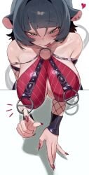 1girls absurdres animal_ears bare_shoulders big_breasts black_hair breasts commentary female female_only fishnet_sleeves fishnets green_eyes heart highres jane_doe_(nocturne_of_light)_(zenless_zone_zero) jane_doe_(zenless_zone_zero) large_breasts licking_lips long_hair looking_at_viewer mouse_ears mouse_girl mouse_tail multicolored_hair official_alternate_costume one-piece_swimsuit radon1014 red_hair red_nails red_one-piece_swimsuit solo swimsuit tail tongue tongue_out two-tone_hair very_long_hair zenless_zone_zero