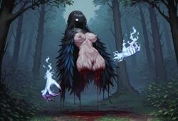 1girls ai_generated amputee armor black_face black_hair bleeding blood blood_drip braid breasts chainmail chainmail_coif claws cloak clothed disembodied_hands feathers female floating_hands ghost ghost_girl glowing_eyes glowing_hands grey_skin hair_over_face horror horror_(theme) kera_(paigen) large_breasts long_hair magic monster_girl necrophilia nipples no_arms no_legs obscured_face original original_character paigen pixel_art pussy quadruple_amputee sharp_nails undead veins white_eyes