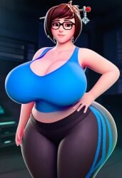3d 3d_(artwork) ai_generated ass big_ass big_hips booty breasts cleavage dumptruck_ass dumptruck_booty dumptruck_butt gigantic_ass gigantic_breasts hips huge_ass huge_breasts large_ass large_breasts leggings lubbasdump mei_(overwatch) overwatch overwatch_2 tank_top thighs wide_hips yoga_pants
