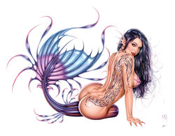 1girls actress armando_huerta ass bare_shoulders black_hair blue_eyes breasts celebrity colored covered_nipples dat_ass eyelashes female female_only fish fish_girl fish_tail hips large_breasts legs long_hair looking_at_viewer mermaid monster monster_girl pointy_ears porn_star sarah_hunter sideboob solo tagme tail tattoo tattoos thighs topless