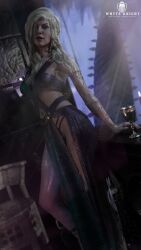1girls 3d balcony baldur's_gate baldur's_gate_3 body_jewelry city dark_elf dark_skin dress drow dungeons_and_dragons fantasy jewelry pointy_ears posing posing_for_the_viewer purple_dress purple_skin sexy_clothing sexy_dress sexy_female sexy_pose viconia_devir white_hair whyte_knight wine wine_glass