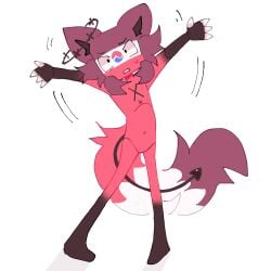 shister youtube youtuber animation_meme_community nude nude_female female female_only solo arms_up claws sharp_claws red_skin colored_skin angry looking_at_viewer teeth teeth_showing cat_ears cat_humanoid fur furry furry_female tail white_background sweat sweating no_visible_face official_art idk_what_to_tag_it