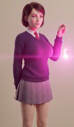 3d ai_generated bare_legs brainwashing brown_hair collared_shirt crystal female female_focus female_only femdom grey_skirt hand_behind_back holding holding_crystal holding_object hypnosis hypnotic_accessory hypnotizing_viewer looking_at_viewer maddie_kim mind_control necktie pantheon_(series) pendent pendulum plain_background red_tie school_uniform shiny short_hair simple_background skirt solo solo_female solo_focus standing suit sweater tie zupern0va_(manipper)