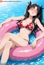 1girls ai_generated big_ass big_breasts bikini bikini_top busty curvy detailed_background fate fate/grand_order fate/stay_night fate_(series) female female_only heavy_blush huge_breasts in_water looking_pleasured nipple_slip nipples nude open_mouth perky_breasts pleasure pool puffy_nipples solo squeeshyai submissive submissive_face swimming swimming_pool thick thighs tohsaka_rin wet wet_body wide_hips