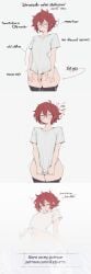 2d ai_generated blush comic comic_page cumdrip cumdrip_onto_panties cumdripping dizzyarts english_text fat_ass femboy feminine_male glasses huge_ass huge_cock huge_thighs kaen(dizzyarts) messy messy_hair otoko_no_ko penis penis_out plump red_hair round_glasses white_eyes yaoi