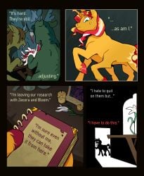 absurd_res ambiguous_gender blood bodily_fluids book comic corpse cracklewink earth_pony eating english_text equestria_girls equid equine female feral flower gore group hard_vore hasbro hi_res horn horror_(theme) horse infection_au killing lagomorph leporid mammal my_little_pony mythological_creature mythological_equine mythology pegasus plant pony rabbit sunset_shimmer_(eg) text unicorn vore wings