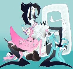 2_penises alien anal anal_sex angelo_(plentyofsoup) animal_genitalia animal_penis anthro areola arm_spikes ass back_spikes balls big_balls big_penis black_arms black_hair black_legs blue_body blue_ears blue_fur blue_nose blush blush_lines bodily_fluids breast_augmentation_scar breast_play breast_suck breastfeeding breastfeeding_during_sex breasts brown_areola brown_balls brown_nipples brown_penis claws cum cum_while_penetrated digital_media_(artwork) ejaculation erection facial_piercing female finger_fuck fingering fur genital_fluids genital_piercing genitals group gynomorph gynomorph/male gynomorph_penetrating gynomorph_penetrating_male hair half-closed_eyes hand_on_head happy hemipenes hi_res huge_balls huge_cock humanoid_genitalia humanoid_penis hybrid intersex intersex/female intersex/male intersex_penetrating intersex_penetrating_male johan_(plentyofsoup) kai_(plentyofsoup) lactating larger_gynomorph larger_intersex living_tail long_neck long_tail looking_at_another looking_at_viewer male male_penetrated mammal markings mastectomy_scar mastectomy_scar_tattoo milk milk_drip mohawk multi_genitalia multi_penis multicolored_body narrowed_eyes nipples nonbinary_(lore) nose_piercing nude open_mouth orgasm penetration penile penile_penetration penis penis_piercing penis_size_difference piercing pink_body pink_ears pink_fur pink_nose pink_penis plentyofsoup reptile ridiculous_fit scales scalie scar sex shoulder_spikes simple_background size_difference small_breasts smaller_female smaller_male smile snake snake_tail spiked_penis spiked_tail spikes spikes_(anatomy) star_eyes stomach_bulge sucking surprised_expression tail tail_mouth tan_balls tan_face tattoo teeth tongue tongue_out trans_(lore) trans_man_(lore) trans_woman_(lore) translucent translucent_body translucent_skin trio tuft unusual_anatomy unusual_tail vaginal_fluids vaginal_penetration vaginal_penetration visible_bone vulva white_body white_face white_fingers white_tail x_eyes