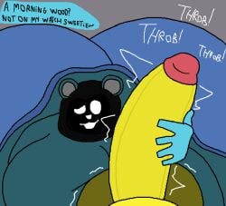 1boy1girl bear big_ass big_breasts big_penis blanket hand_on_penis imminent_sex mike_(mikenoob) mikenoob oc roblox robloxian self_upload straight tagme under_blanket