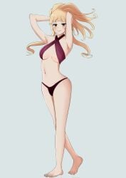 1girls ankles armpits bare_armpits bare_arms bare_belly bare_chest bare_hands bare_hips bare_legs bare_midriff bare_navel bare_shoulders bare_skin bare_thighs belly belly_button bikini bikini_bottom bikini_only bikini_top blonde_eyebrows blonde_female blonde_hair blonde_hair blonde_hair_female blush blush_face blushing_female breasts brown_eyes brown_eyes_female clair_(fire_emblem) closed_mouth_smile collarbone elbows exposed_armpits exposed_arms exposed_belly exposed_chest exposed_hips exposed_legs exposed_midriff exposed_navel exposed_shoulders exposed_skin exposed_thighs feet female female_focus female_only fire_emblem full_body groin hand_behind_head hands_behind_head high_resolution highres knees lean_figure legs lips long_hair looking_at_viewer medium_breasts midriff narrow_waist navel shoulders simple_background slender_body slender_waist slim_waist smile smiley_face smiling smiling_at_viewer smirk solo standing string_bikini swimsuit swimwear thighs toes tsunkyun underboob