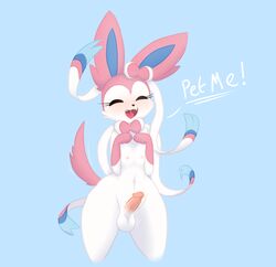 balls begging bit-small blush eeveelution english_text femboy furry girly hand_on_chest happy humanoid_penis male male_only nintendo nipples nude open_mouth penis pokemon pussy saliva solo sylveon text video_games