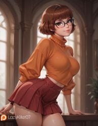 ai_generated big_ass big_breasts curvaceous curvy curvy_figure midriff skirt sweater thick_hips thick_thighs velianthart voluptuous voluptuous_female