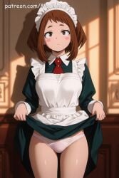 ai_generated anime beautiful beauty blush blush boku_no_hero_academia breasts cute embarassed_nude_female embarrassed embarrassed_female embarrassed_nude_male eyes female flat_belly girl girly high_quality high_resolution highres human innocent legs long_hair looking looking_at_viewer love maellepetite maid maid_apron maid_headdress maid_outfit maid_uniform medium_breasts my_hero_academia naked nsfw nude nude_female nudity ochako_uraraka oil oiled oiled_body oiled_skin petite petite_body petite_female pose shiny_skin shy skinny skirt_lift skirt_pull skirt_up slim slim_waist small_breasts teenage_girl uncensored uraraka_ochako young