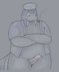 1boy absurd_res animal_genitalia anthro anthro_male anthro_only anthro_solo arms_crossed blue_blush blush body_hair broadside_beach bubbles chubby chubby_anthro chubby_male clothes clothing cock crossed_arms desaturated dick digital_media_(artwork) felixmcfurry furry furry_male furry_only furry_solo genital_fluids genitals gray_background grey_background grey_body half_body halfbody hat hi_res highres male male_anthro male_furry male_only medial_ring no-human no_balls no_human no_humans non-human non-human_only nostrils only_furry only_male open_shirt penis pinniped pinniped_penis pipe plain_background png precum precum_on_penis shipwrecked_64 shirt simple_background simple_coloring slightly_chubby slightly_chubby_anthro slightly_chubby_male smile smiling smoking smoking_pipe solo solo_anthro solo_furry solo_male standing standing_up tail tusks walrus walrus_penis walter_walrus