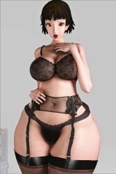 1girls bottom_heavy icyshadowx persona_5 thick_thighs