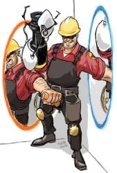 engineer_(team_fortress_2) handjob kgbigelow male masturbation penis portal portal_(series) portal_gun portal_sex team_fortress_2 valve
